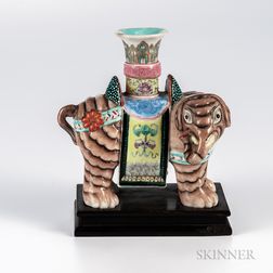 Export Famille Rose Caparisoned Elephant